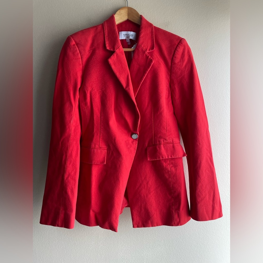 10 Dereklam Crosby Noah Single Breasted Red Jacket Size 6